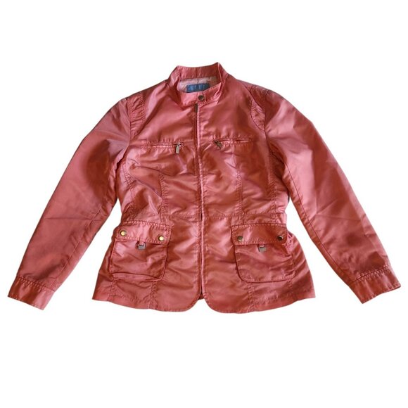 Elle Golf Jacket Zip‎ Rain Golf Tennis Pink Vintage '04 Womens US Medium Unique - Picture 1 of 16